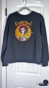Vtg GRATEFUL DEAD Crewneck Sweatshirt Gray Graphic Skeleton Roses Women’s XL - Picture 1 of 10