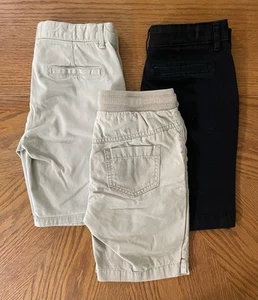Uniform Shorts Black & Khaki 24” Waist Unisex Sz 10 Lot Of 3 Old Navy Cat & Jack - Picture 1 of 18