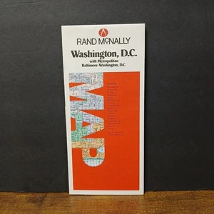 Vintage 1980s Rand McNally Map, Washington, DC w/ Metro Baltimore-DC - Picture 1 of 4