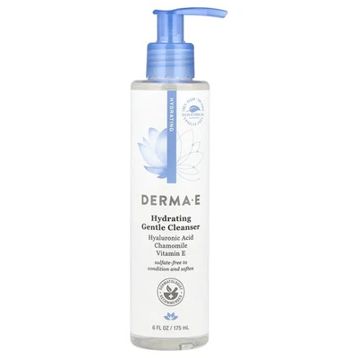 Limpiador hidratante Derma E ácido hialurónico 6 fl oz 175 ml sin crueldad, Foto 1 de 2