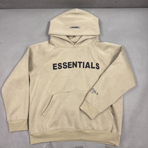 Felpa con cappuccio Fear of God Essentials uomo piccola beige pullover felpa skate lavoro