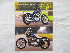Harley Davidson 1998 XLH 883 Sportster distribuidor folleto folleto póster - Imagen 1 de 3