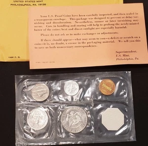 1964 P US 3 Mint Sets Kennedy Coins 6 Silver Uncirculated In Envelopes - Picture 1 of 2