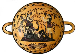 Dionysus and the Maenads - Black figure Kylix - God of wine and pleasure - Picture 1 of 3