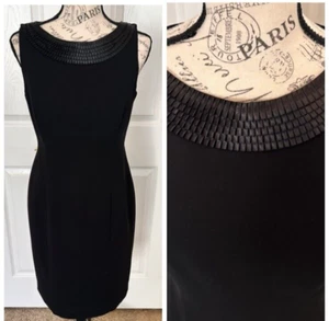 Marvin Richards Vintage Black Cocktail Dress With Layered Silken Neckline Sz 6 - Picture 1 of 22