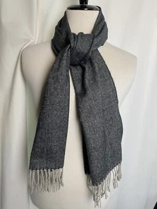 Softer Than Cashmere Black / Gray Scarf David & Young D&Y Acrylic 63” x 12” Inch - Picture 1 of 9