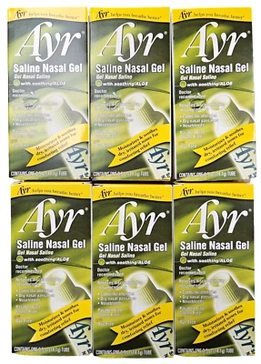 Носовой ГЕЛЬ Ayr Saline с алоэ 0,5 унции ЛУЧШЕЕ УВЛАЖНЕНИЕ НОСА В НАЛИЧИИ! (6 упаковок)^ - Изображение 1 из 3