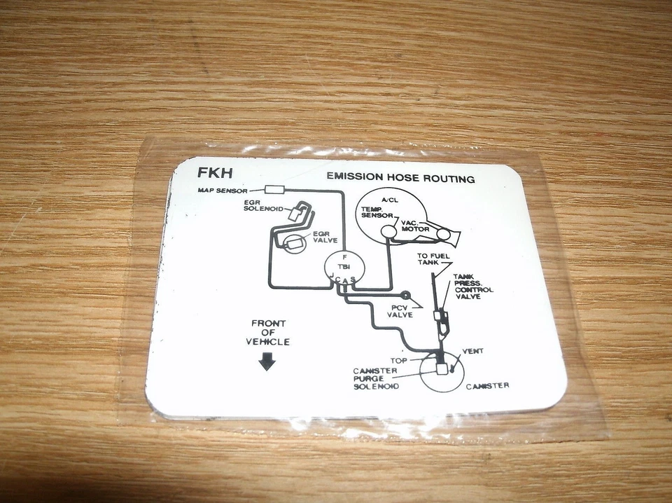 1990 PONTIAC GRAND AM PRIX BONNEVILLE FIREBIRD 5.0 VACUUM ROUTING DECAL CALIFORN - Image 1 of 1