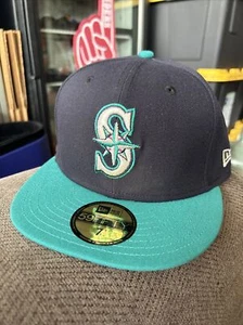 Seattle Mariners MLB Fitted Size 7 Hat Cap New Era 59Fifty Official On-Field New - Picture 1 of 6