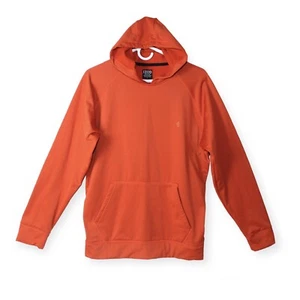 IZOD Men's Orange Hoodie Size Large Waffle Lined Pullover Kangaroo Pocket - Picture 1 of 14