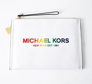 MICHAEL KORS Tasche/Wristler/Clutch Pride XXL ZIP CLUTCH Leder bright white - Bild 1 von 3