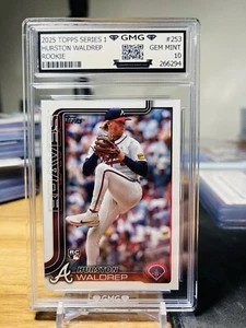 2025 Topps Series 1 Hurston Waldrep Rookie GMG Graded 10 Gem Mint 💎 RC - Picture 1 of 1