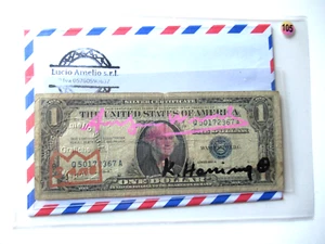 A. WARHOL/K. HARING/J.M. BASQUIAT: 1 Dollar 3x ORIGINAL SIGNIERT, AMTL. ST. 1977 - Bild 1 von 6