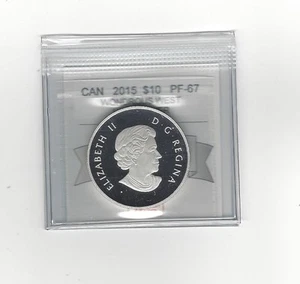 2015  Coin Mart Graded **PF-67 UHC**Canoe Ser. Wondrous West $10 Silver - Bild 1 von 2