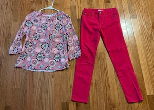 * Crown and Ivy StarRide Girls Outfit Shirt Pants Size 14 XL Lot of 2 Magenta - Picture 1 of 11