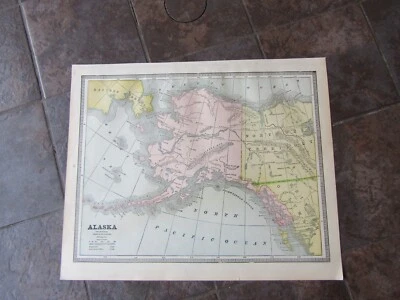 1885 Original Map of Alaska & Northwest Territories Canada - Image 1 of 3