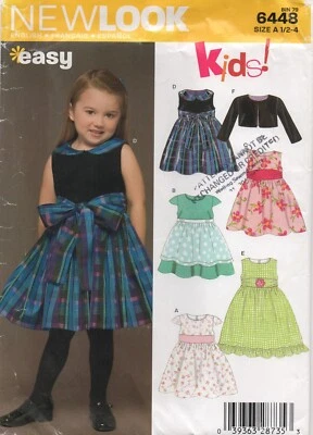 New Look Sewing Pattern 6448 EASY Party Dress & Jacket Lined Ages 1/2 - 3yrs - Image 1 of 4