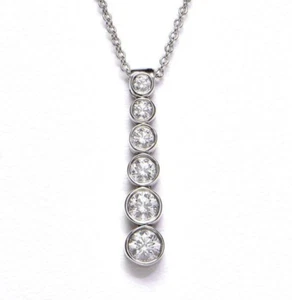 Tiffany & Co. Diamond Graduated Drop Jazz Pendant Necklace Platinum - Picture 1 of 12