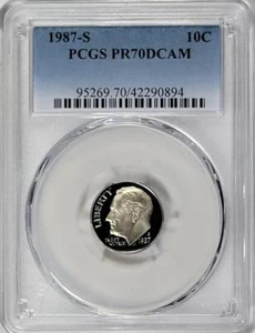 1987- S Clad Roosevelt Dime - PCGS PR70DCAM - Picture 1 of 2