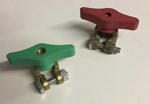 Jeu de cosses de batterie + et - dévissables  rouge / verte - Imagen 1 de 3