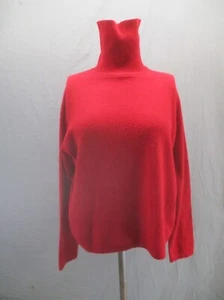 VALERIE STEVENS Size L Womens Red 100% 2-Ply Cashmere Turtle Neck Pullover 354 - Picture 1 of 8