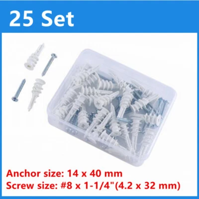 50 peças âncoras e parafusos de parede Sheetrock perfuração drywall suspensão e montagem - Imagem 1 de 4