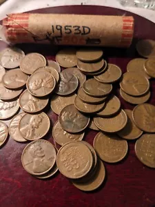 Centavo de trigo D 1953 rollo de centavo F-MUY BUEN 0,01 ¢ - Imagen 1 de 3