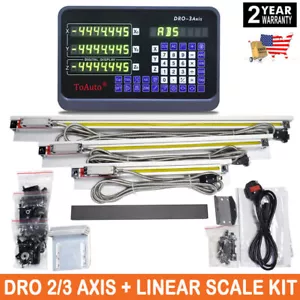 Básculas lineales TOAUTO 5um + Juego de lectura digital DRO 2/3 ejes para torno de molino, EE. UU. - Imagen 1 de 37