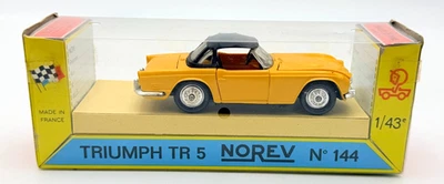 Norev - Yellow Triumph TR 5 - 1:43 Scale #144 - Image 1 of 4