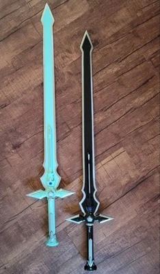 Cosplay Anime Espada Arte Online Kirito's Elucidator y Dark Repulsor Espadas Par Foto 1 de 4