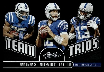 2019 Panini Absolute - Team Trios Andrew Luck, T.Y. Hilton, Marlon Mack #TT-IC - Image 1 of 2