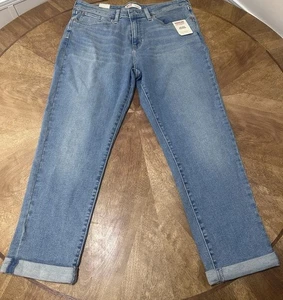 NEW Signature Levi Strauss Size 16 Mid-Rise Stretch Boyfriend Jeans Light Blue - Bild 1 von 8