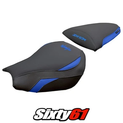 川崎 Ninja ZX 10 R 2006 - 2007 座椅套 Tappezzeria 蓝色 黑色 — 第 1/4 张图片