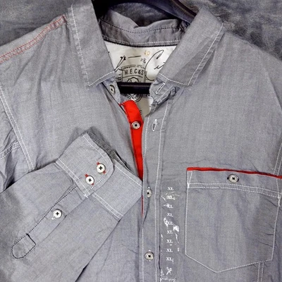 Marc Ecko Cut & Sew Shirt Mens XL Gray Long Sleeve Button Front Cotton NWT - Image 1 of 4