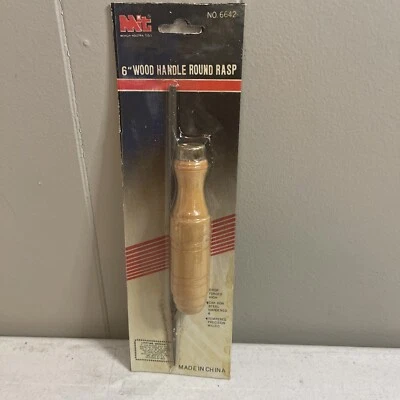6" WOOD HANDLE ROUND RASP NEW IN PACKAGE MICHIGAN INDUSTRIAL TOOLSEE PICTURES - Image 1 of 2