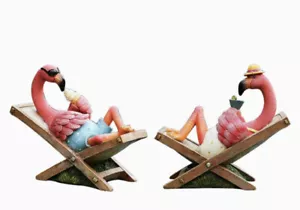 flamingo statue figurine ornament relaxing beach garden Home Decor Price For1 - Picture 1 of 8
