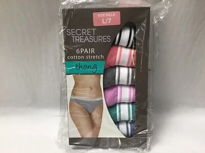 Nuevo Secret Treasures 6 pares de tanga ropa interior bragas algodón talla grande (G4) Foto 1 de 4