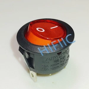 TAIHENG TH1 T120 Red Lamp Rocker Switch 15A 125/250VAC 3 Pins 2 Positions - Picture 1 of 4