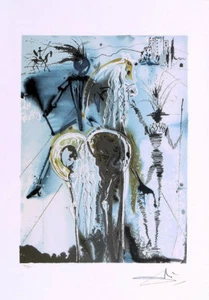 Salvador DALI Don Quijote Pferd Faksimile signierte Lithographie & Coa - Bild 1 von 1