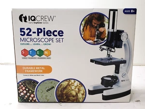 IQ Crew By AmScope 52 Piece Microscope Set Kids Learning Science - Picture 1 of 5