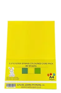 A4 Easter Spring Colour Card Pack 160gsm Light Green Yellow & Bright Green Card - Picture 1 of 3