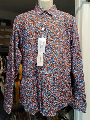 MOSCHINO "Pills" Slim Fit Button Down Shirt Men's size 43 IT / 17 RARE - Image 1 of 4