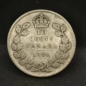 10 CENTS ARGENT 1936 GEORGES V CANADA / SILVER - Imagen 1 de 3