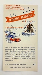 Patriotic Envelopes Gimbels Famous Stamp Department Americas Stamp Booklet HH436 - Picture 1 of 9