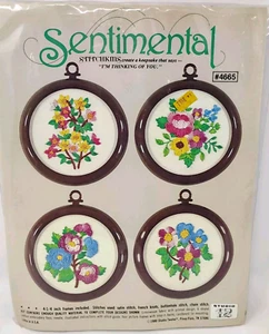 Studio 12 Stitchery Embroidery Kit Flower Wall Art Needlepoint Cottage Granny - Picture 1 of 5
