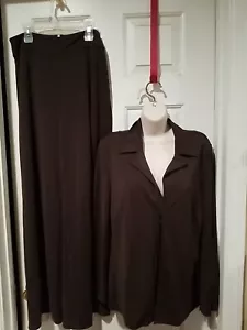 Tuta pantalone marrone Talbots contemporanea 2 pezzi taglia media rayon,poliestere,spandex - Foto 1 di 16