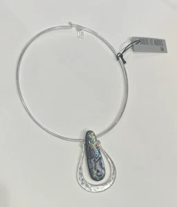 Robert Lee Morris Soho Choker Necklace Abalone Silver Sculptural Signed Bold NWT - Picture 1 of 9
