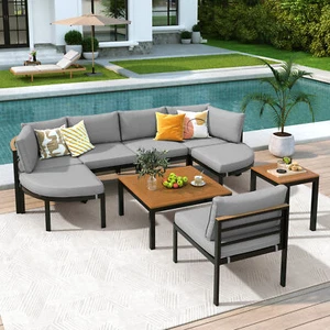 Modern Outdoor Sectional Sofa Set Patio Seating Group Outdoor Conversation Set w - Picture 1 of 12
