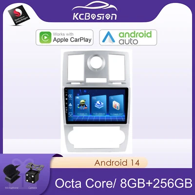 Autoradio Android 14 8+256GB per Chrysler 300C 2004-2011 CarPlay DAB+GPS CAM Mic - Immagine 1 di 4