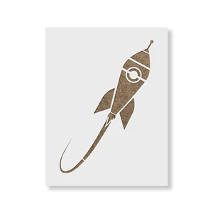 Rocket Ship Stencil - Durable & Reusable Mylar Stencils - Picture 1 of 5
